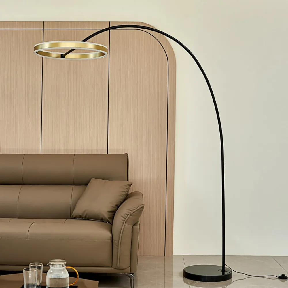 buelampe Yekta, messingfarvet, 183 cm, dæmpbar^Lucande Discount