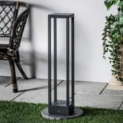 Carlota LED-vejlampe, antracit, 65 cm, metal^Lucande Outlet