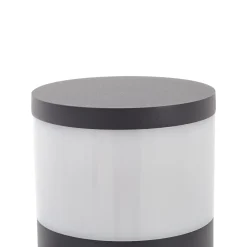 Corban sokkellampe, grå, sensor, udtag, IP44^Lucande