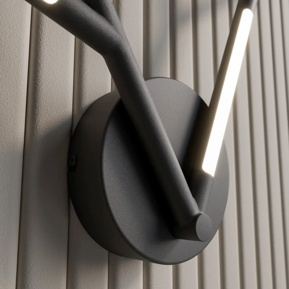 Lucande Cuerno LED-væglampe i sort-hvid