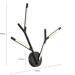 Lucande Cuerno LED-væglampe i sort-hvid