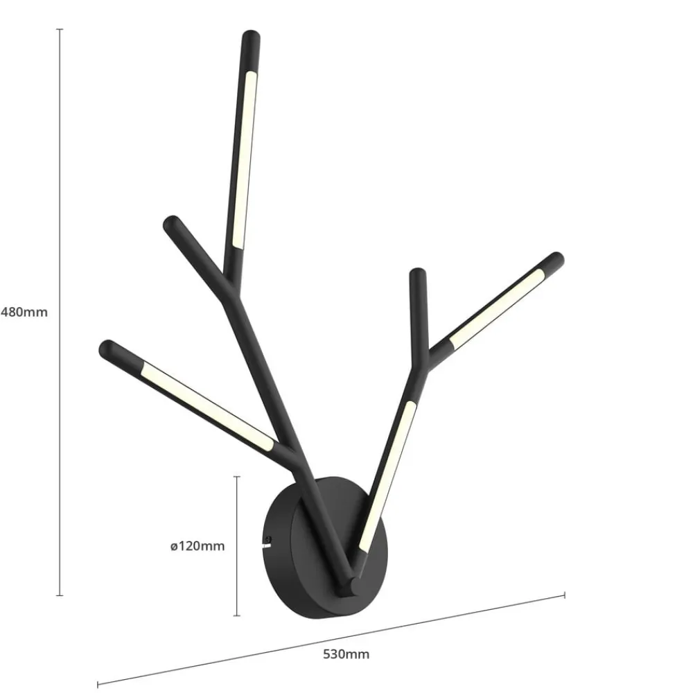 Lucande Cuerno LED-væglampe i sort-hvid