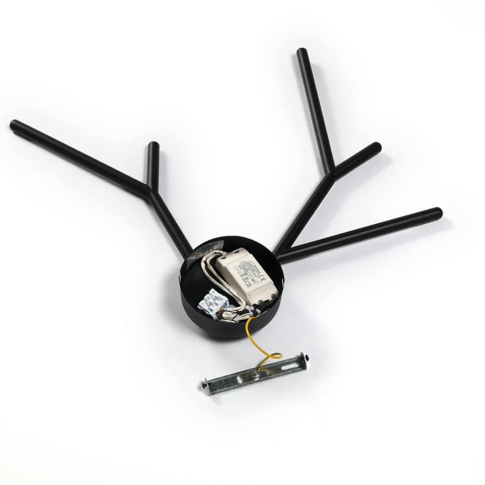 Lucande Cuerno LED-væglampe i sort-hvid