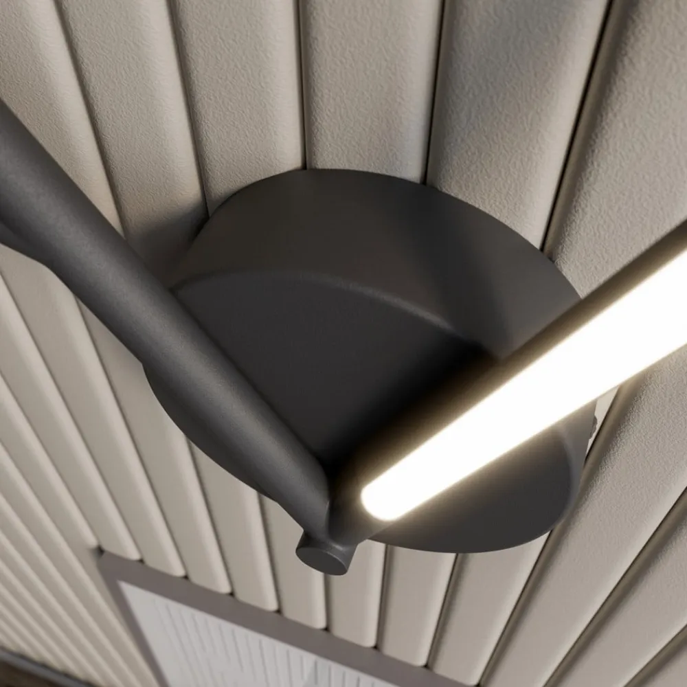 Lucande Cuerno LED-væglampe i sort-hvid