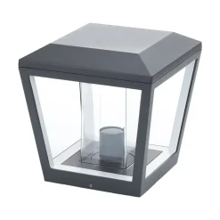 Lucande Dunia sokkellampe, antracit, metal, 24 cm, IP54