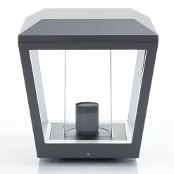 Lucande Dunia sokkellampe, antracit, metal, 24 cm, IP54