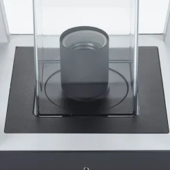 Lucande Dunia sokkellampe, antracit, metal, 24 cm, IP54