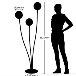 Lucande Dustian gulvlampe, 3 lyskilder