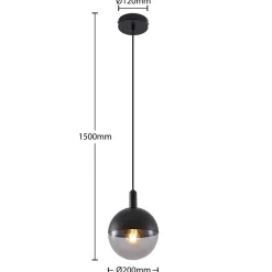 Dustian pendellampe, glaskugle^Lucande Hot