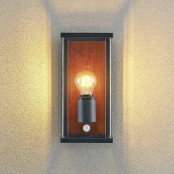 Lucande Elwin væglampe, 1 lyskilde, sensor