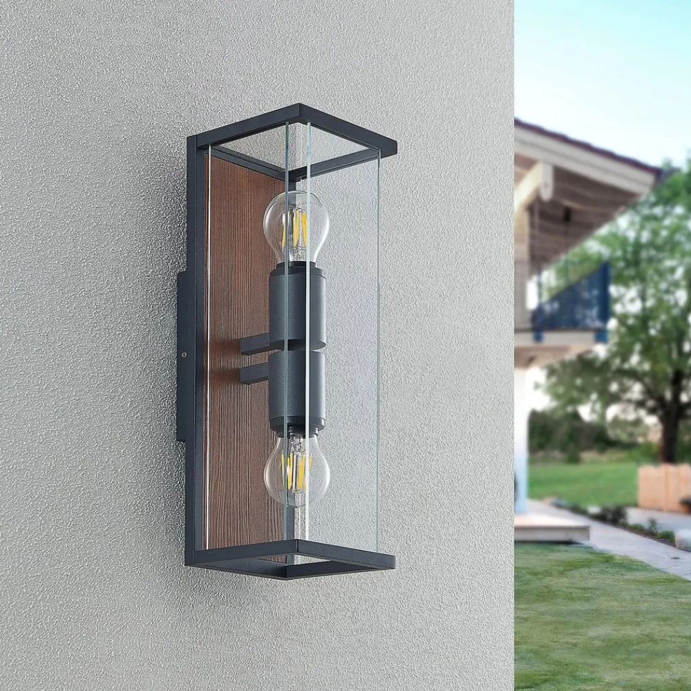 Lucande Væglamper>Elwin væglampe, kantet, 2 lyskilder