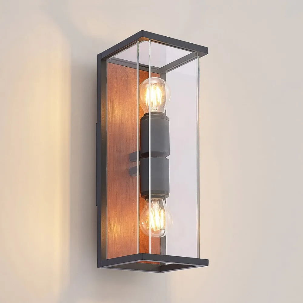 Lucande Væglamper>Elwin væglampe, kantet, 2 lyskilder