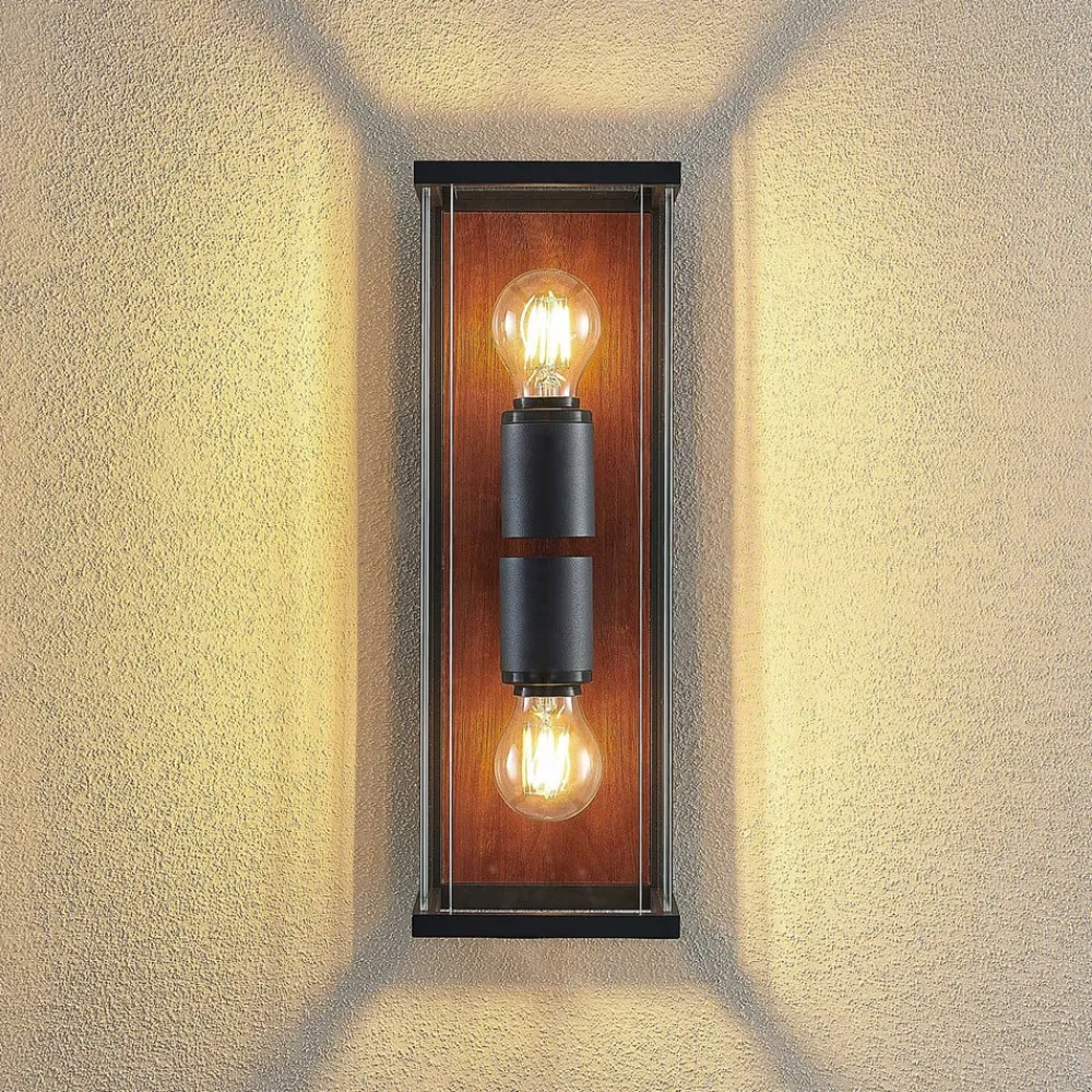 Lucande Væglamper>Elwin væglampe, kantet, 2 lyskilder