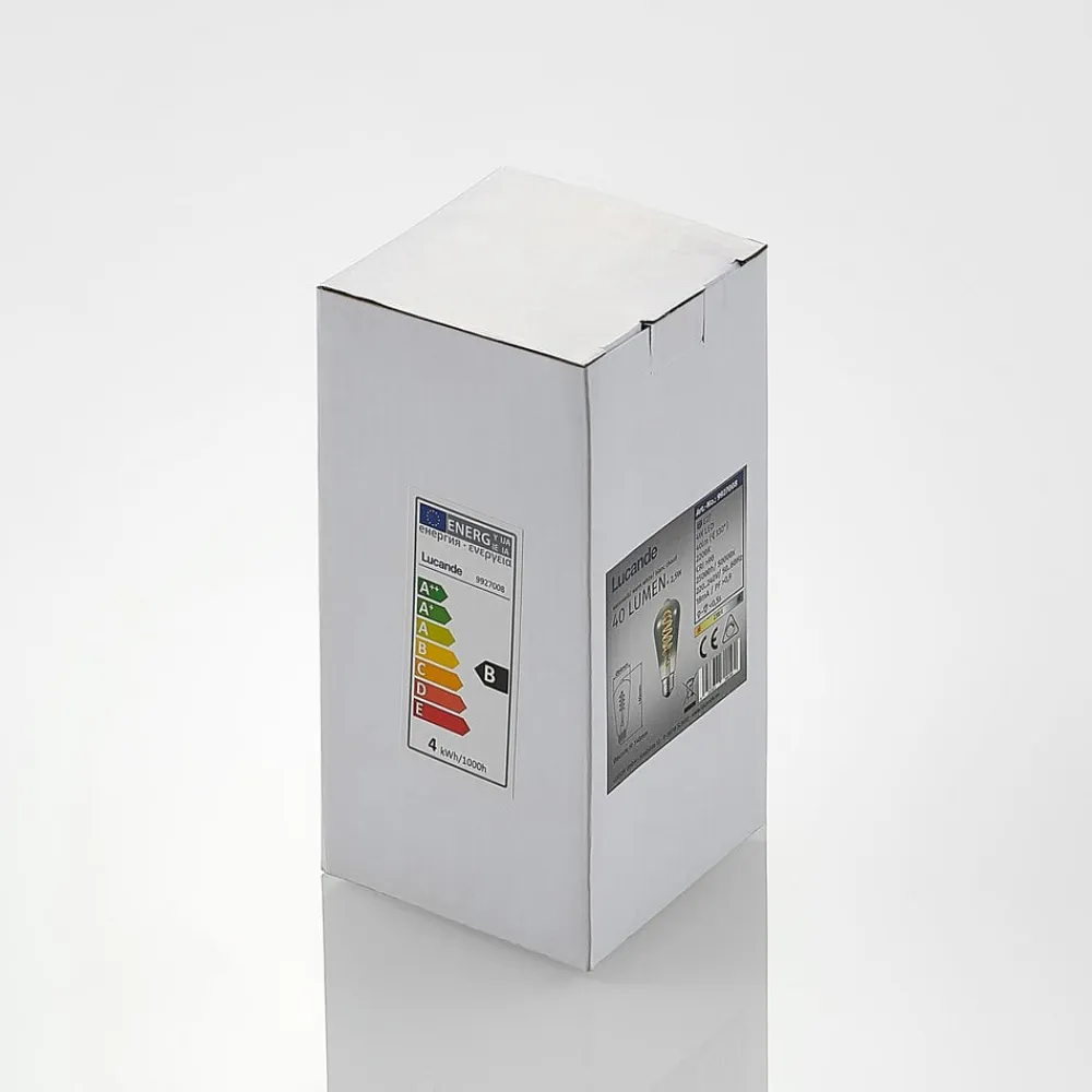 Lucande E27-pære ST64 4W 918 dæmpes titan, 2 stk