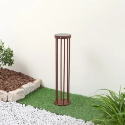 Evelis LED-vejlampe, rustfarvet, aluminium, sensor^Lucande Best