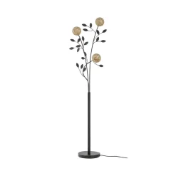 Lucande Evory gulvlampe, 160 cm, 3 lyskilder, sort/guld, G9