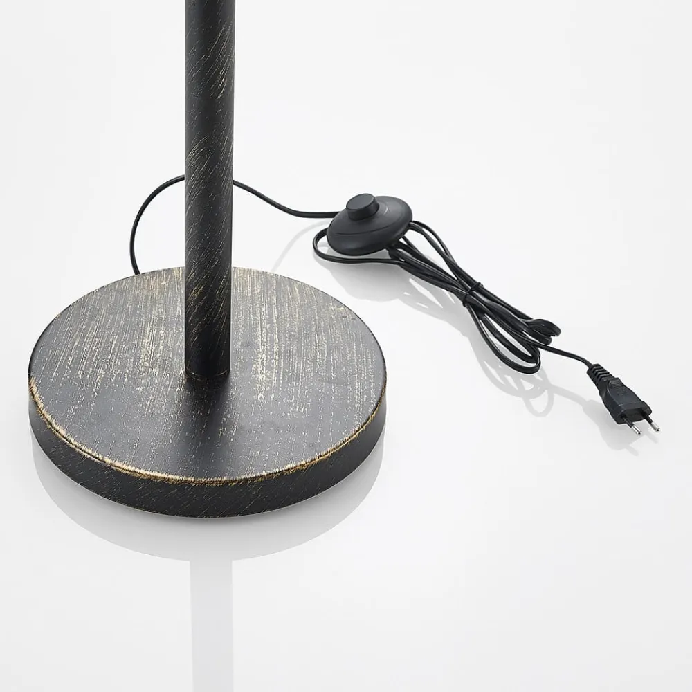 Lucande Evory gulvlampe, 160 cm, 3 lyskilder, sort/guld, G9