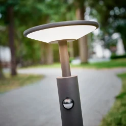 Fenia LED-vejlampe, 60 cm, sensor, IP54, antracit^Lucande Clearance