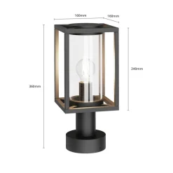 Ferda sokkellampe, 37 cm, antracit, IP44^Lucande Hot