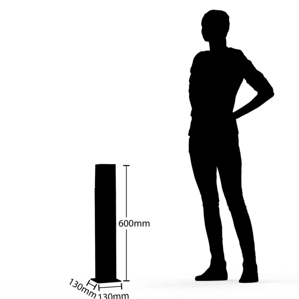 Lucande Terrassebelysning>Fiola sokkellampe, 60 cm, antracit, IP54