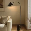 Lucande Pendellamper|Gulvlamper>gulvlampe Alviero, 157 cm, sort, metal, marmor