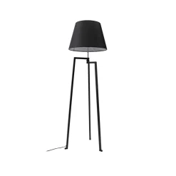 Lucande gulvlampe Amona, sort, tekstil, 150 cm, trefod