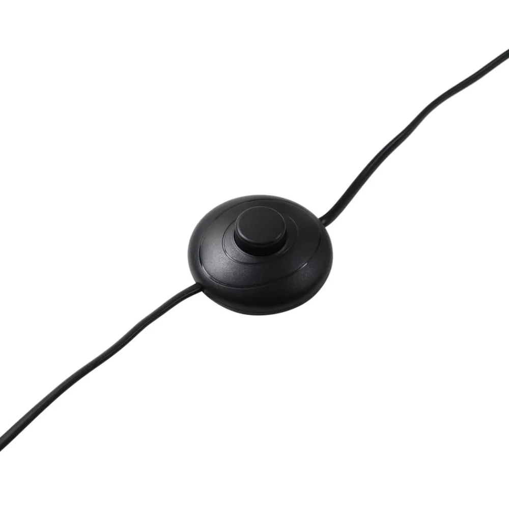 Lucande gulvlampe Amona, sort, tekstil, 150 cm, trefod