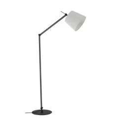 gulvlampe Caelia, sort, tekstil, justerbar^Lucande New