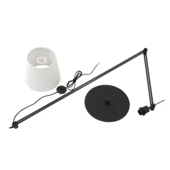 gulvlampe Caelia, sort, tekstil, justerbar^Lucande New