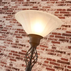 Lucande Gulvlampe Dunja, hvid/rust, metal, læselampe