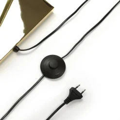 gulvlampe Evaine, messing/sort, 155 cm, E27^Lucande Sale