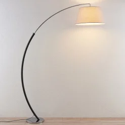 gulvlampe Evelyna, grå/sort, metal, 192 cm^Lucande Discount