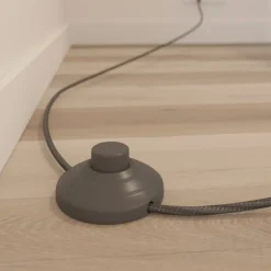 gulvlampe Jinda, blå, træ, stof, 160 cm, E27^Lucande New