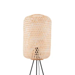 Lucande gulvlampe Jorick, bambus, trefod, højde 166 cm