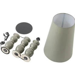 Lucande gulvlampe Lyndorin, grøn, keramik, 150 cm