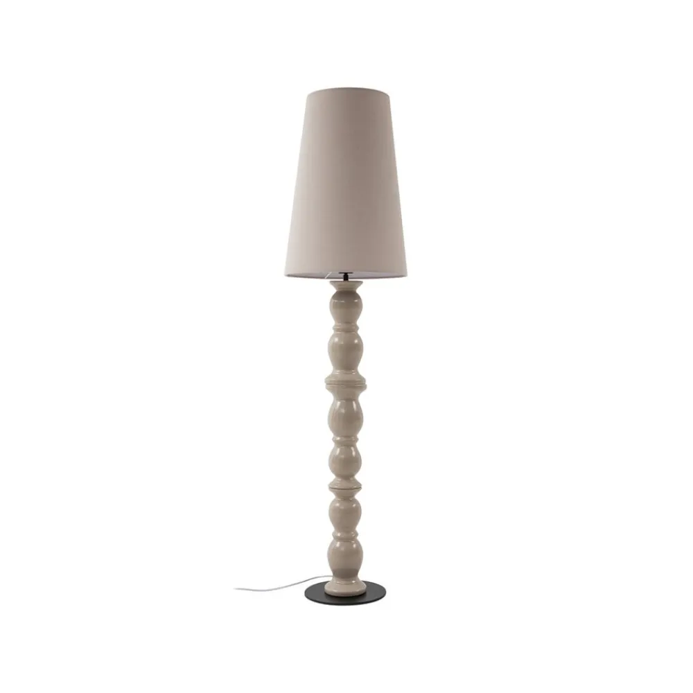 Lucande gulvlampe Lyndorin, beige, keramik, 150 cm