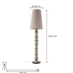 Lucande gulvlampe Lyndorin, beige, keramik, 150 cm