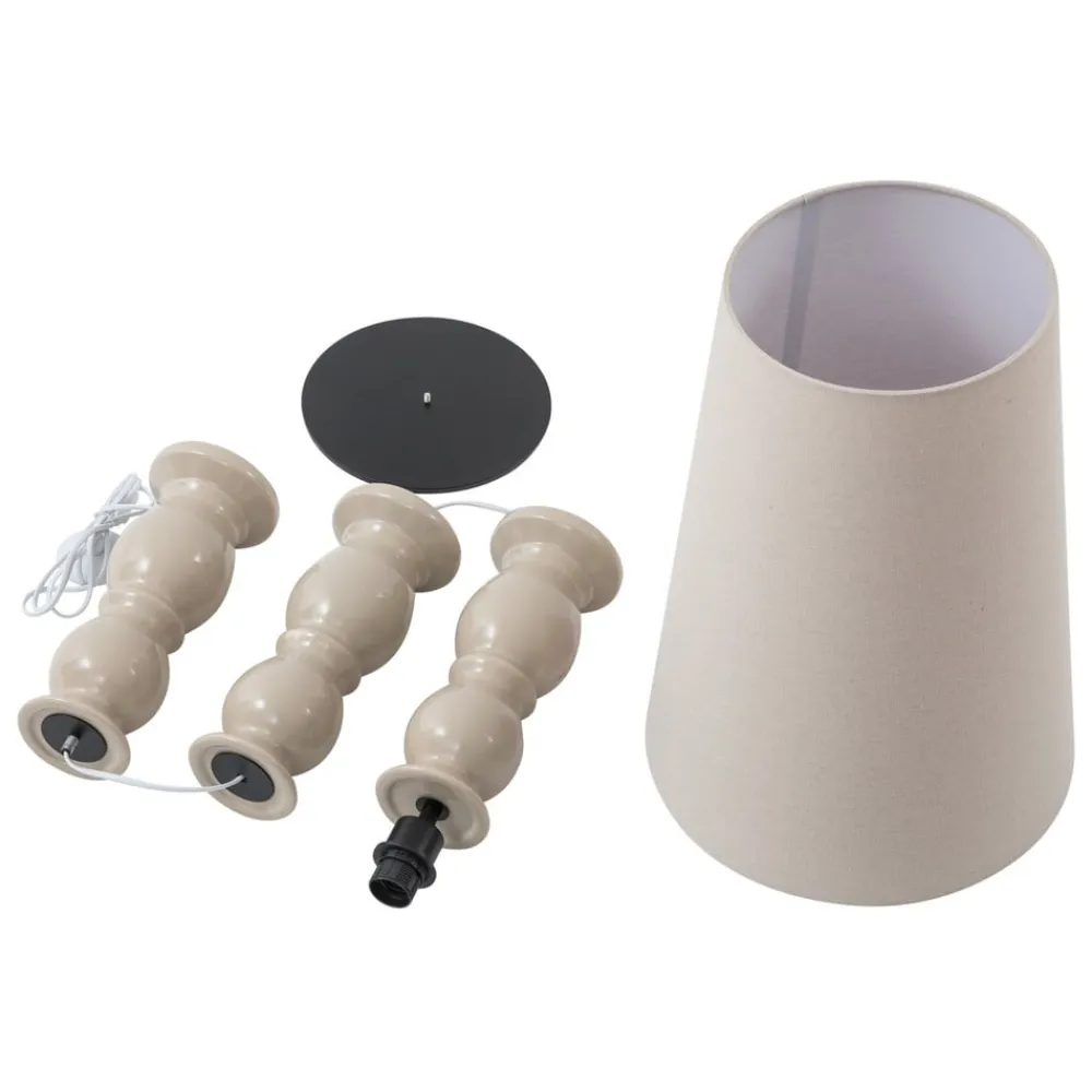 Lucande gulvlampe Lyndorin, beige, keramik, 150 cm