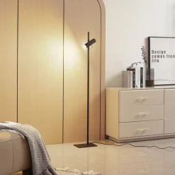 Lucande Gulvlamper|Gulvlamper>gulvlampe Lysias, sort, metal, højde 143,2 cm