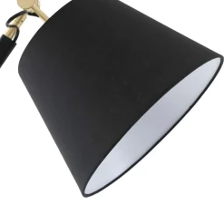 gulvlampe Marvaine, sort/guldfarvet, justerbar^Lucande