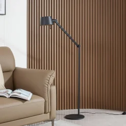 Lucande Arbejdsrum/Kontor|Gulvlamper>gulvlampe Silka, højde 173 cm, sort, metal