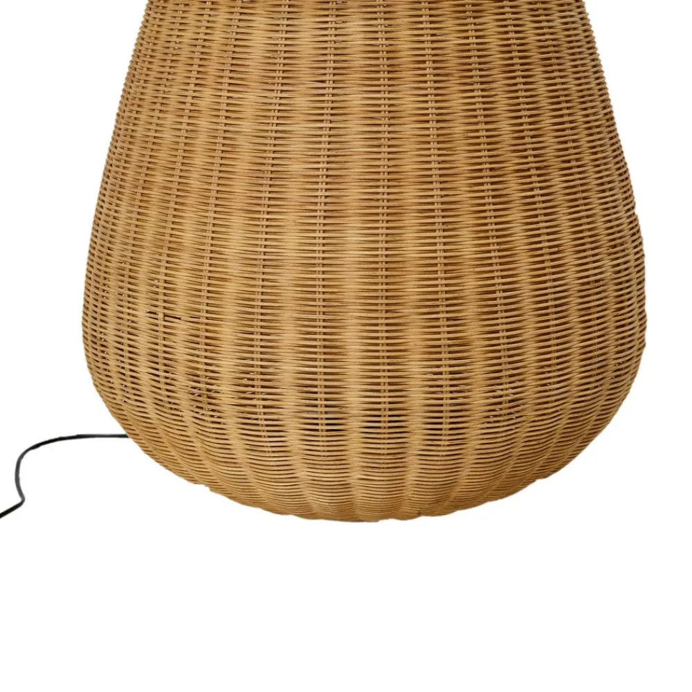 Lucande gulvlampe Takeo, rattan, højde 115 cm, E27