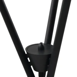 gulvlampe Visata, sort, glas, 3-lys, stativ^Lucande