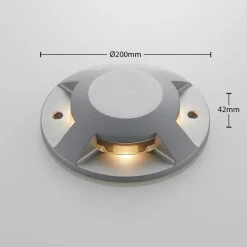 gulv-spotlight med LED Jeffrey, sølv, 4 lysudgange^Lucande Clearance