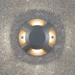 gulv-spotlight med LED Jeffrey, sølv, 4 lysudgange^Lucande Clearance