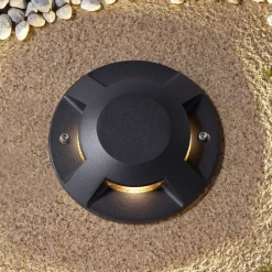 Lucande Terrassebelysning|Nedgravet Udebelysning>gulv-spotlight med LED Jeffrey, sort, 4 lysudgange