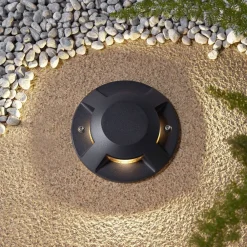 Lucande Terrassebelysning|Nedgravet Udebelysning>gulv-spotlight med LED Jeffrey, sort, 4 lysudgange