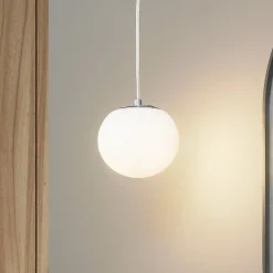 Lucande hængelampe Bidolo, kromfarvet, glas, Ø 15 cm, IP44