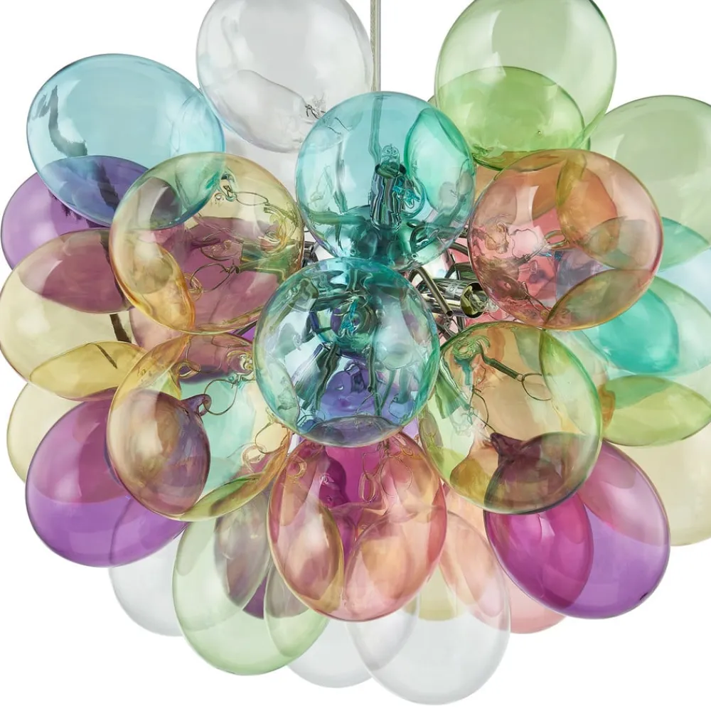 Lucande Pendellamper|Pendellamper>hængelampe Diborah, Ø 50 cm, farvet, glas, G9