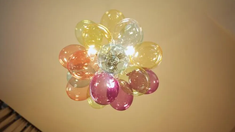 Lucande Pendellamper|Pendellamper>hængelampe Diborah, Ø 40 cm, farvet, glas, G9